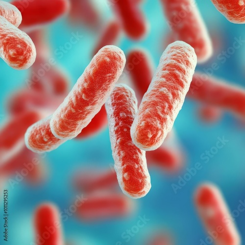 Antibiotic-resistant bacteria spreading in communities, health concern, 3D illustration