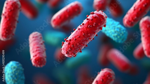 Antibiotic-resistant bacteria spreading in intensive care units, healthcare crisis, 3D illustration