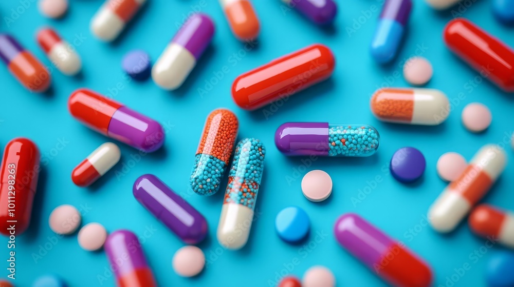 Bacteria gaining resistance to multiple drugs, medical focus, 3D illustration Bacteria gaining resistance to multiple drugs, medical focus, 3D illustration