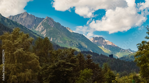 Alpine summer view at Kals am Großglockner, Lienz, Eastern Tyrol, Austria