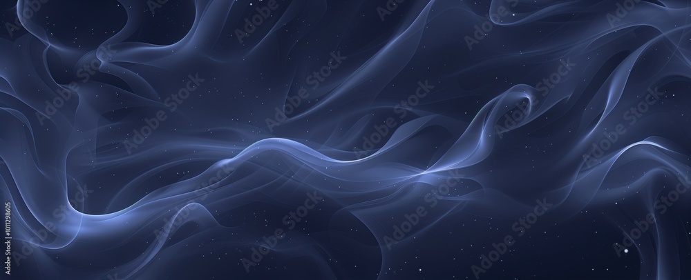 Obraz premium Ethereal blue smoke or mist on a dark background, creating a serene and mysterious atmosphere. Ideal for abstract, moody, or atmospheric projects.