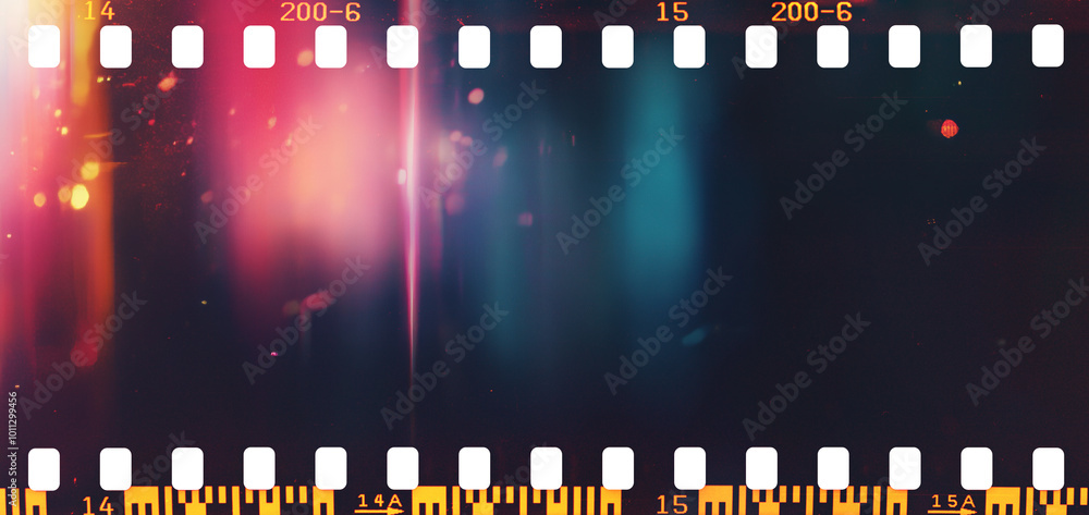 film strip texture with light leaks and burn effect, dust and scratch, abstract background