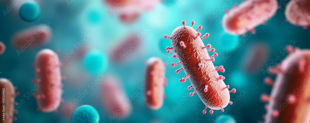 Colony of drug-resistant bacteria, scientific focus, 3D illustration Colony of drug-resistant bacteria, scientific focus, 3D illustration