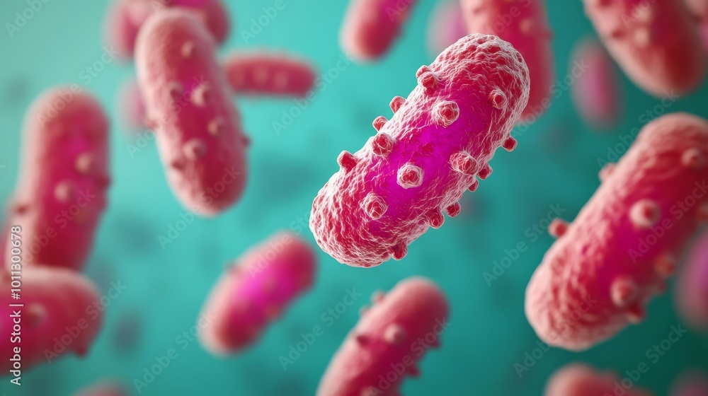 Drug-resistant bacteria replicating in host tissues, infection depiction, 3D illustration Drug-resistant bacteria replicating in host tissues, infection depiction, 3D illustration