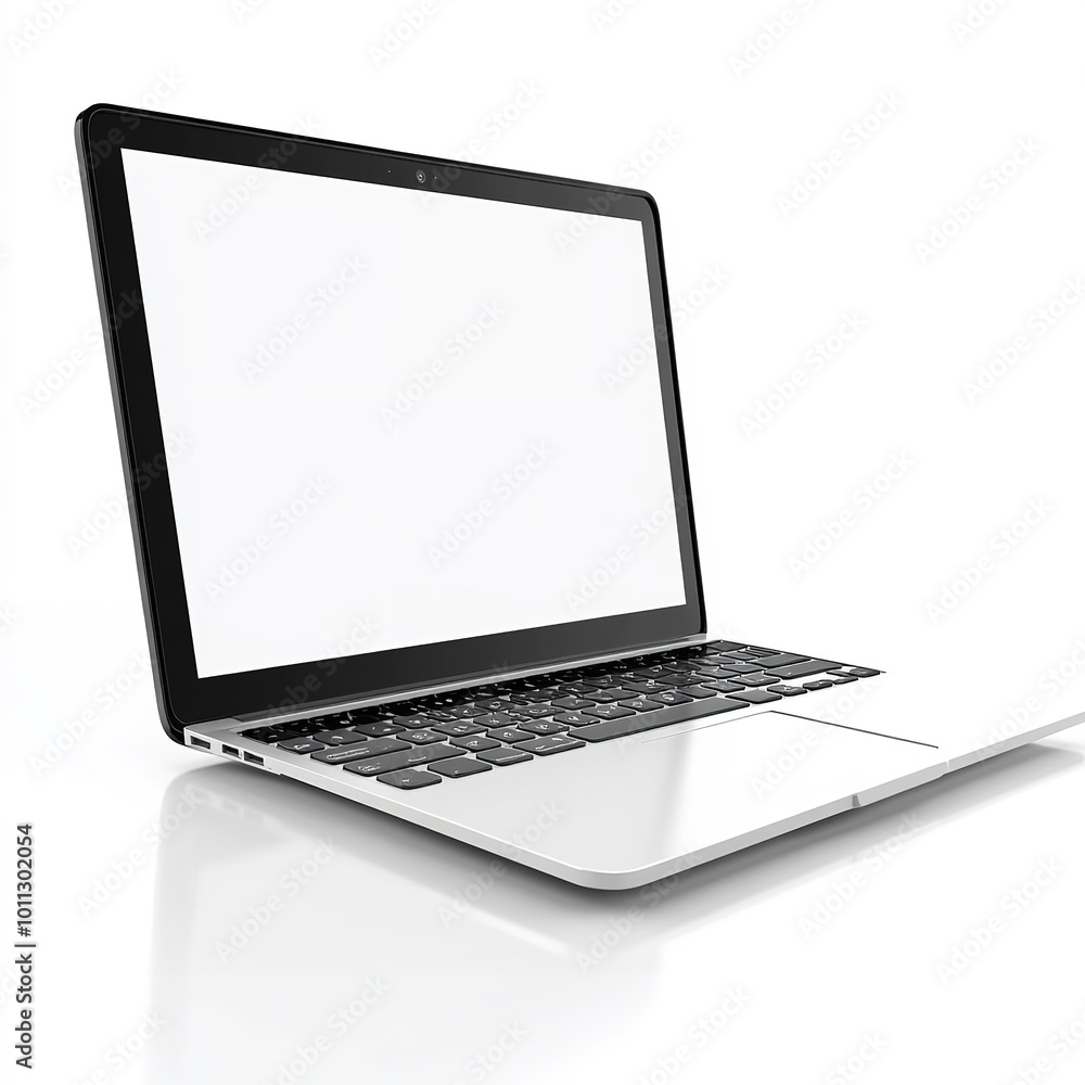 Blank Laptop Screen on Minimalist Background for Creative Designs Blank Laptop Screen on Minimalist Background for Creative Designs