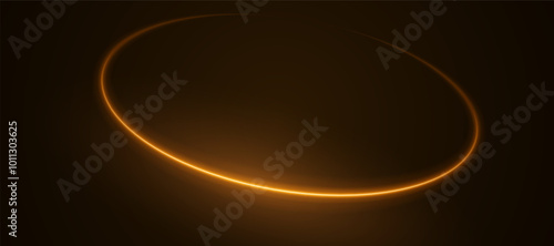 Color circles frame with glitter light effect. A flash flies in a circle in a luminous ring.