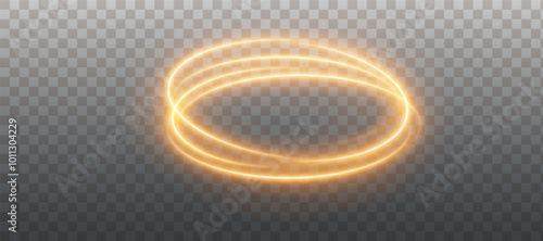 Color circles frame with glitter light effect. A flash flies in a circle in a luminous ring.