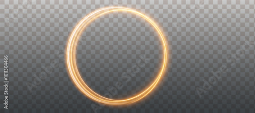 Color circles frame with glitter light effect. A flash flies in a circle in a luminous ring.