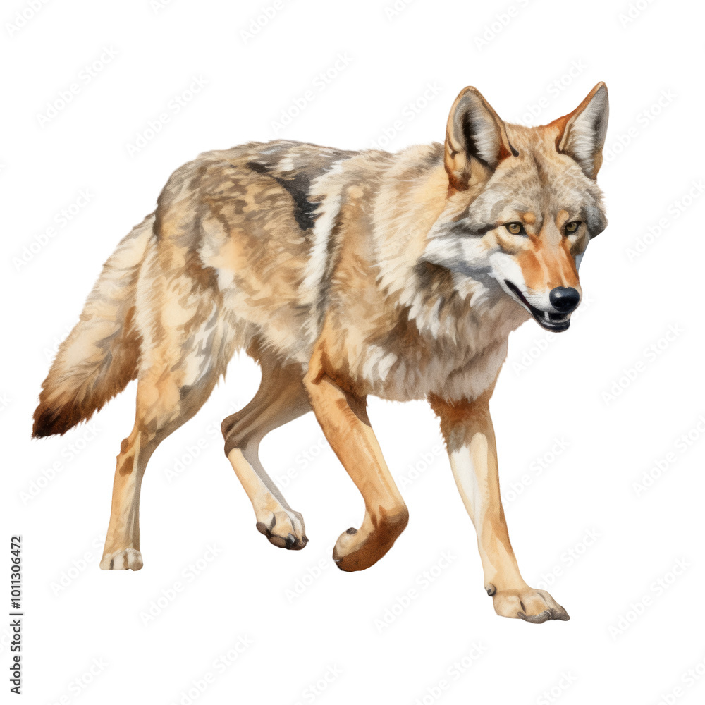 Fototapeta premium Running Coyote Clipart Illustration