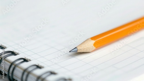 Notepad and Pencil for Planning, a close-up view highlighting a blank notepad and a pencil, ideal for notes and organization, inviting creativity and focus.