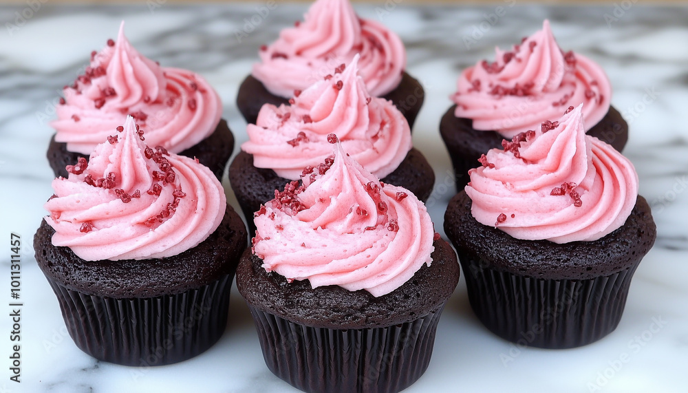 Delicate pink cupcakes, freshly baked and adorned with soft swirls of frosting, fill the air with the irresistible scent of sweetness, inviting you to indulge in their tender crumb Delicate pink cupcakes, freshly baked and adorned with soft swirls of frosting, fill the air with the irresistible scent of sweetness, inviting you to indulge in their tender crumb