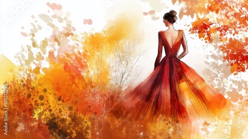 woman in the autumn forest