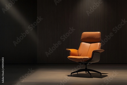 Leather Armchair in a Minimalist Room