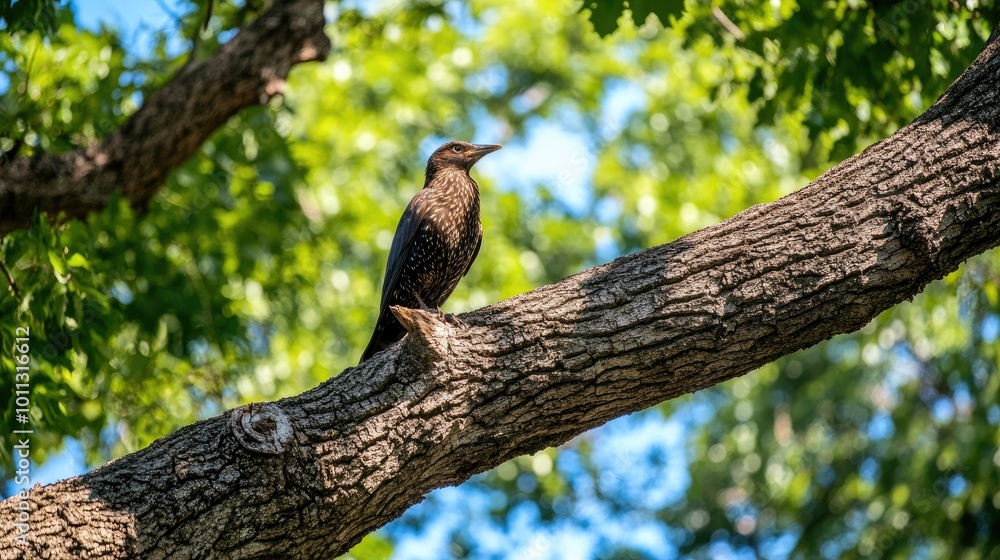 Beautiful Bird Perched on a Tree Branch in Nature Beautiful Bird Perched on a Tree Branch in Nature