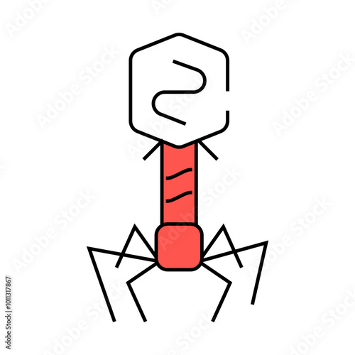 bacteriophage virus line icon vector. bacteriophage virus sign. isolated symbol illustration