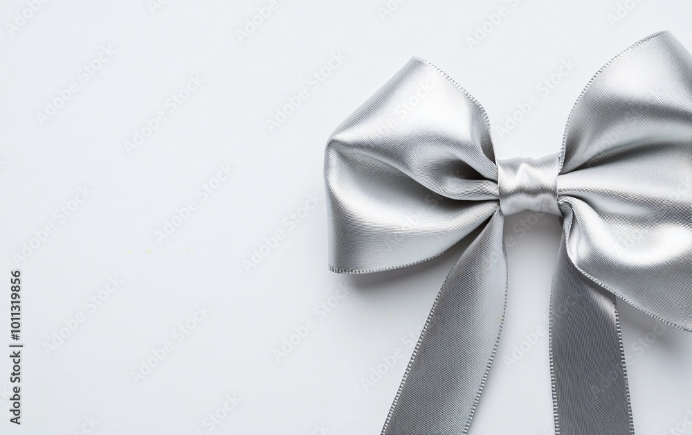 Silver bow isolated on white Silver bow isolated on white