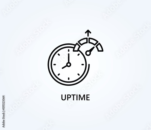  Uptime Vector, Icon Or Logo Sign Symbol Illustration 