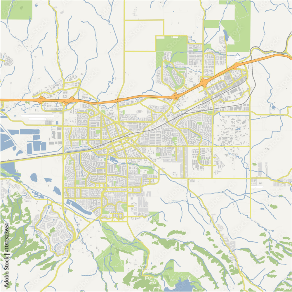 Fototapeta premium Map of Livermore in California in a normal road map style. Contains layered vector with roads water, parks, etc.