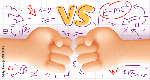 Tableau sur toile Vector illustration of two hands fist bump