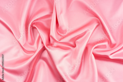 Luxury realistic pink silk, satin textile.