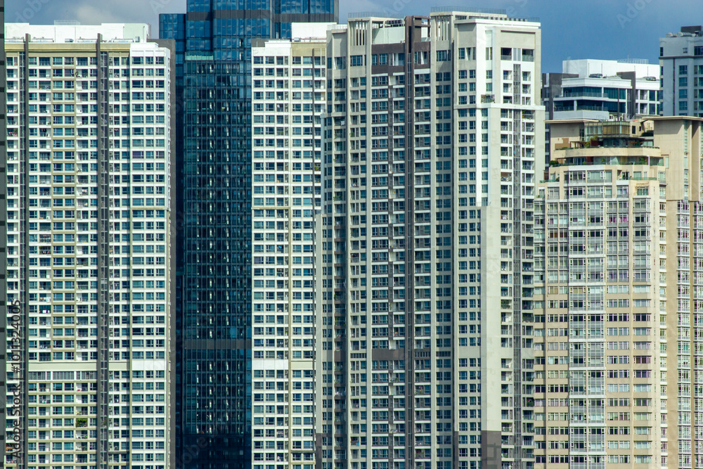Crowded Residential Apartment Complex In Ho Chi Minh City, Vietnam. Crowded Residential Apartment Complex In Ho Chi Minh City, Vietnam.