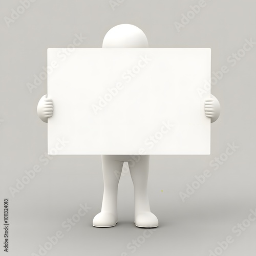 3d person with blank board