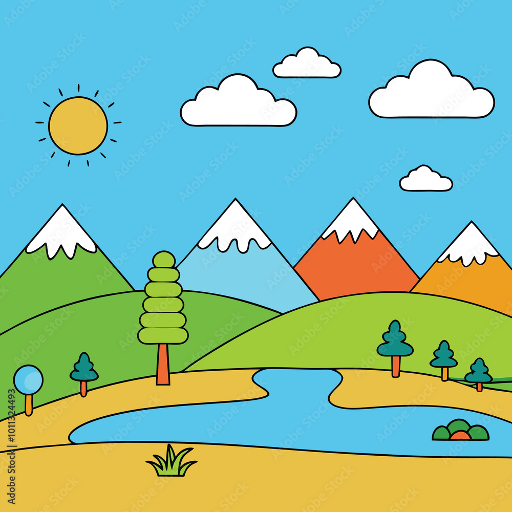 Bright and Cheerful Landscape Bright and Cheerful Landscape