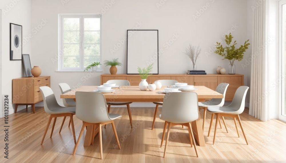 Elegant 3D Dining Room: A beautiful blend of modern and classic design elements, featuring a spacious layout with refined furniture and ambient lighting. Elegant 3D Dining Room: A beautiful blend of modern and classic design elements, featuring a spacious layout with refined furniture and ambient lighting.