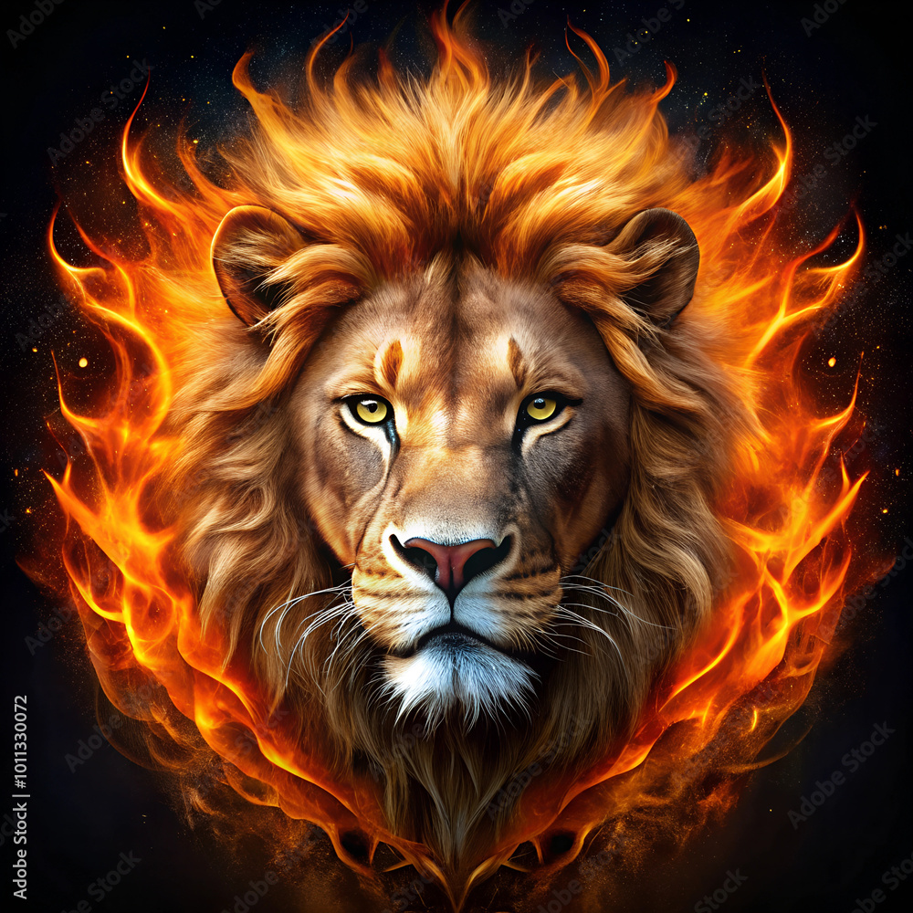 a lion with a flame on it that says lion a lion with a flame on it that says lion