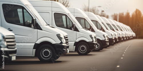Row of delivery vans.