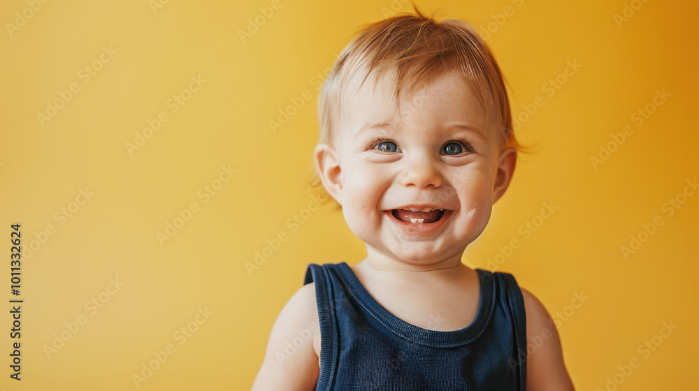 Smiling young boy enjoying a playful moment in a studio setting Smiling young boy enjoying a playful moment in a studio setting