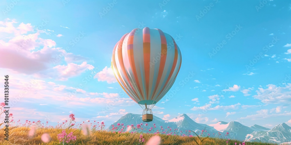 Fototapeta premium Executive Hot Air Balloon Experience, Hot Air Balloon Networking Event, Luxury Hot Air Balloon Event 