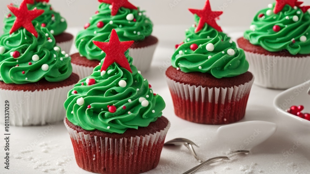 christmas cupcakes on the table christmas cupcakes on the table