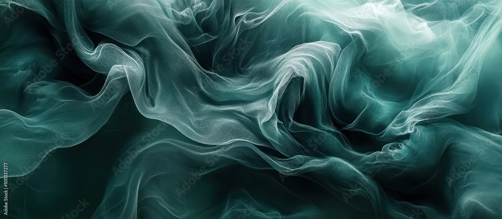 Abstract background of soft, flowing teal fabric. Abstract background of soft, flowing teal fabric.