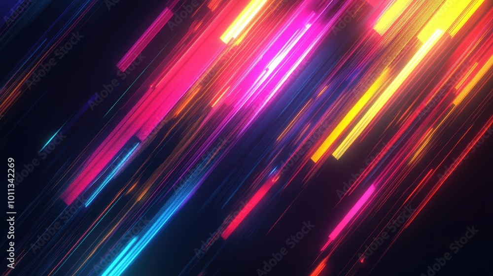 Abstract glowing straight lines on a vibrant background in a dark setting Abstract glowing straight lines on a vibrant background in a dark setting