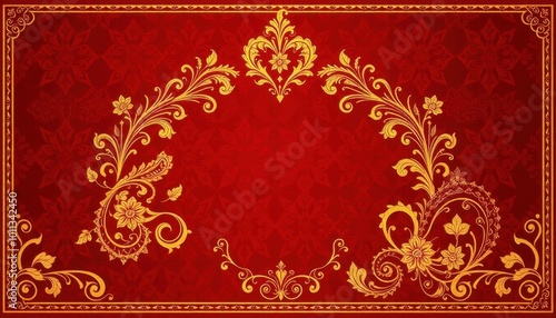 Elegant Indian Wedding Invitation Design with Regal Motifs