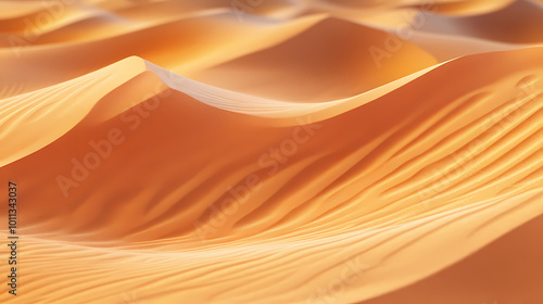 An aerial view of the Sahara desert at sunset. A panorama of desert landscape.