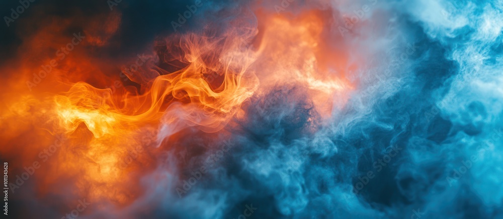 Abstract blue and orange smoke background. Abstract blue and orange smoke background.
