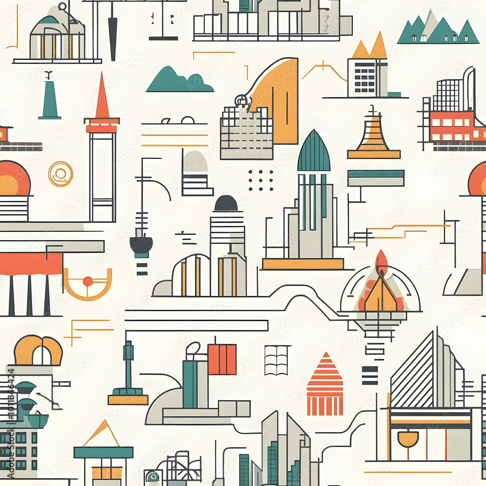 Fototapeta premium seamless pattern with buildings