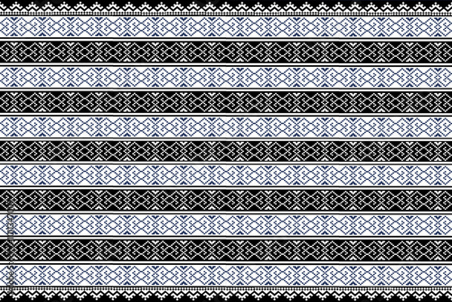 An elegant black and white pixel pattern with a vintage motif, perfect for borders and wallpapers.