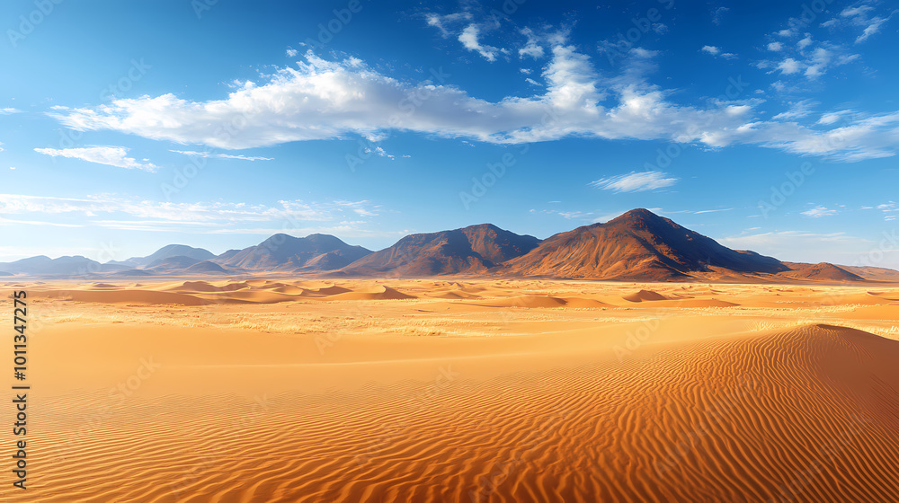 An aerial view of the Sahara desert at sunset. A panorama of desert landscape. An aerial view of the Sahara desert at sunset. A panorama of desert landscape.