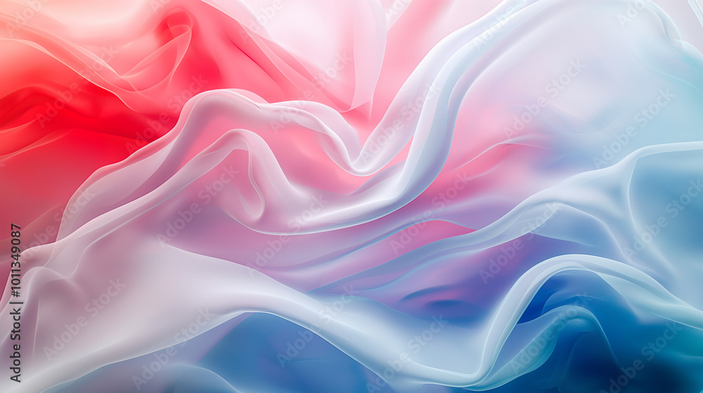 Fototapeta premium Flowing abstract silk fabric background in soft gradient colors