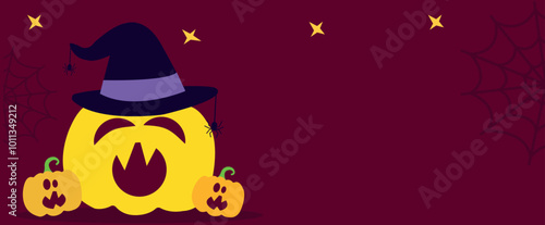 Halloween themed banners and patterns. Halloween theme vector illustration	