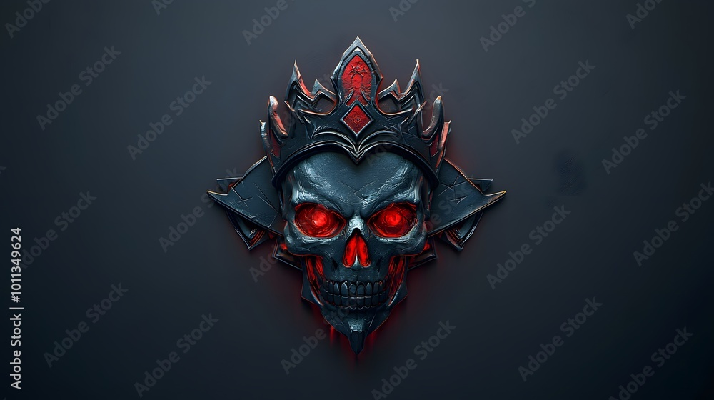 Naklejka premium Squad Emblem Featuring a Skull with a Crown