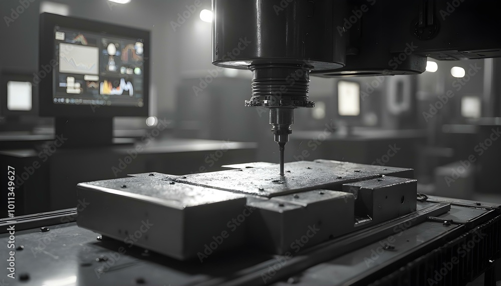 Close-up of a working machine in a factory, emphasizing intricate mechanical details and industrial design, perfect for engineering and manufacturing visuals Close-up of a working machine in a factory, emphasizing intricate mechanical details and industrial design, perfect for engineering and manufacturing visuals