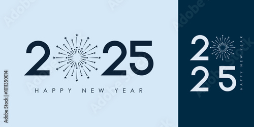 Happy New Year 2025 banner design template vector illustration with beautiful fireworks and trendy happy new year 2025 new year's eve, celebration, new year party concept