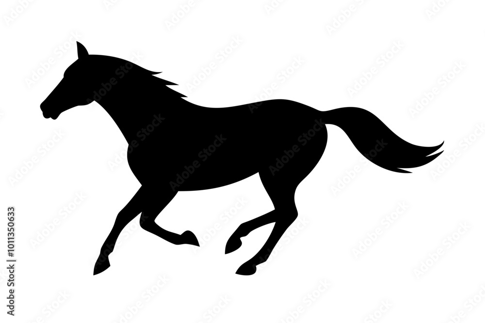 Silhouette of running horse. Silhouette of running horse.
