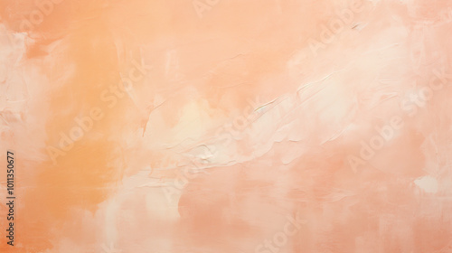 Soft peach abstract background with textured brush strokes
