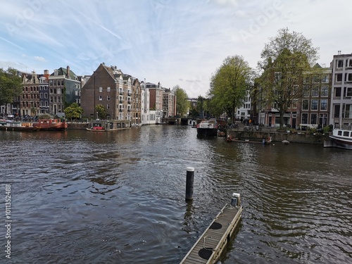 city canal in Amsterdam, Netherlands