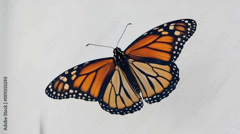 Fototapeta premium Monarch butterfly on a white background 